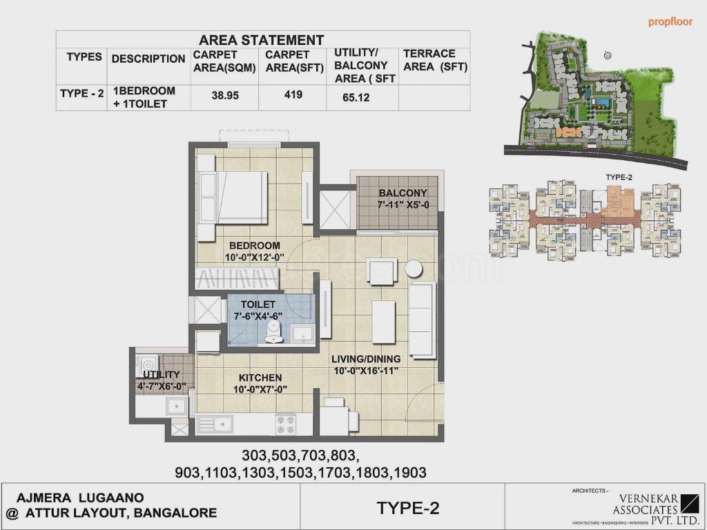Ajmera Lakeside Paradise 1 BHK floor plan 1