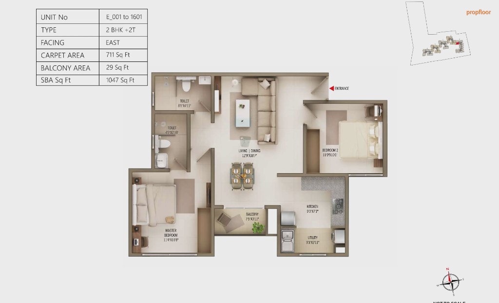 Concorde Antares 2 BHK floor plan 1