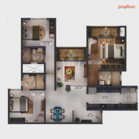 Ebony at Brigade Orchards 3 BHK floor plan 2
