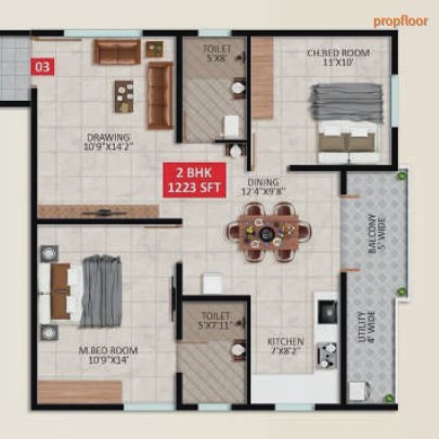 Habulus Tranquil 2 BHK floor plan 2