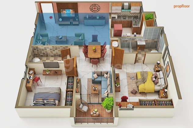Havena by KSR 2 BHK floor plan 2