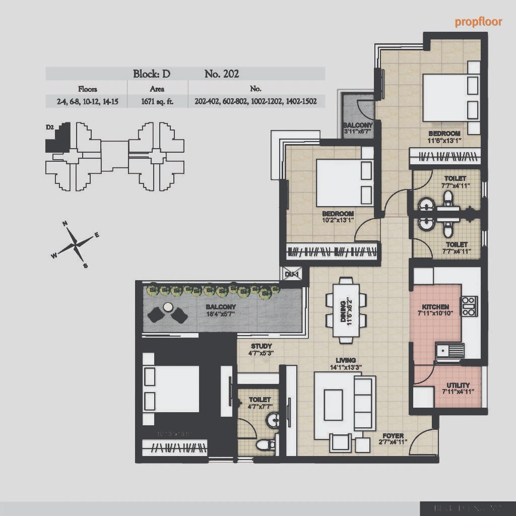 Hoysala Ace Phase II 3 BHK floor plan 2