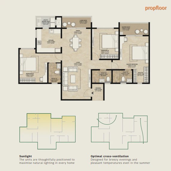 Mahindra NewHaven 3 BHK floor plan 1