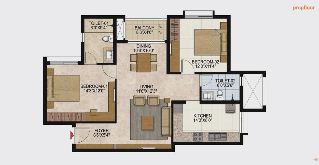 Prestige West Woods floor plan
