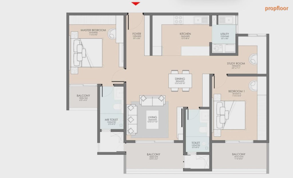 Serene Heights by Modern Spaaces floor plan