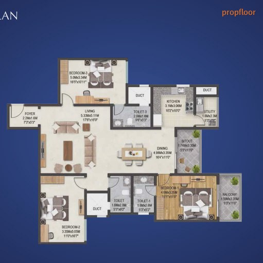 Sobha Indraprastha floor plan
