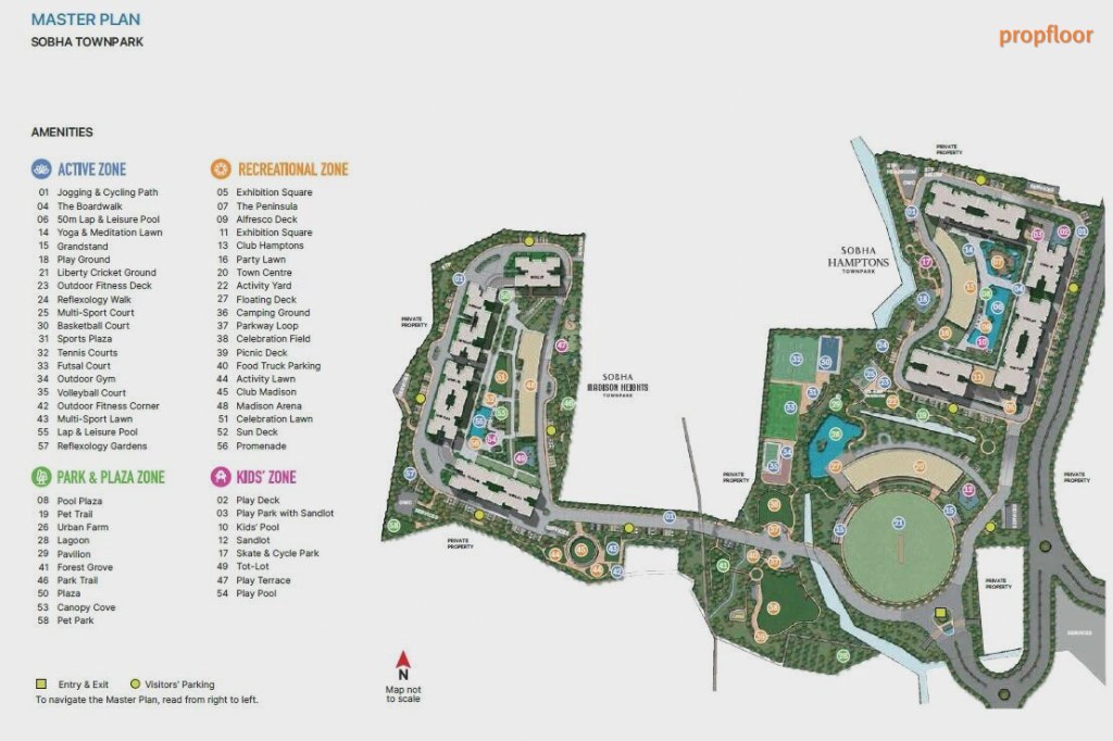 Sobha Madison Heights, Town Park Master plan