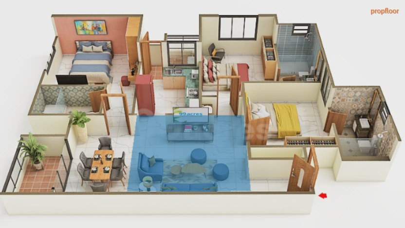 Sobha Silicon Oasis 3 BHK floor plan 3