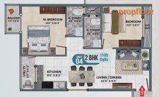 Sri Sai Nandana Regal 2 BHK floor plan 2