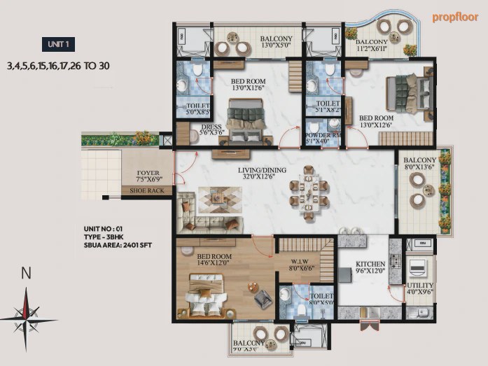 Vaishnodevi Melange One floor plan